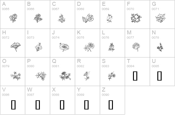 Traditional Floral Design III details - Free Fonts at FontZone.net