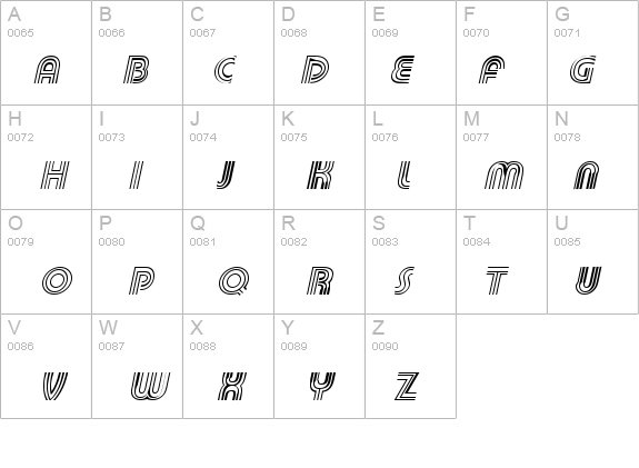 Triplee Slanted details - Free Fonts at FontZone.net