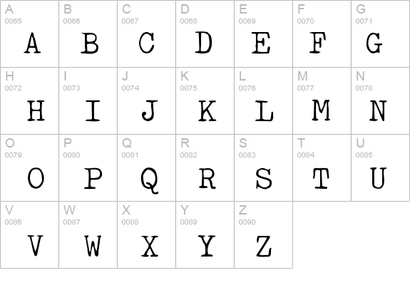 TypewriterType details - Free Fonts at FontZone.net