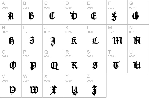 TypographerGotisch Schmuck details - Free Fonts at FontZone.net