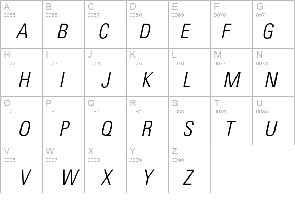 UniformCondLightOblique details - Free Fonts at FontZone.net