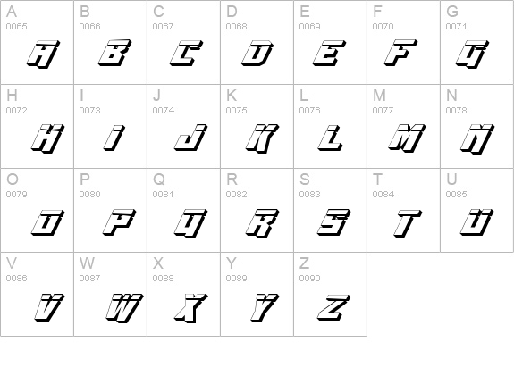 Whiskey Bravo Victor Laser3D details - Free Fonts at FontZone.net