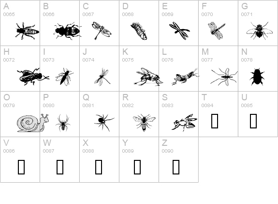 wminsects1 details - Free Fonts at FontZone.net