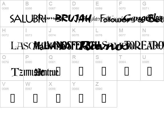 WWVampire Dingbats details - Free Fonts at FontZone.net