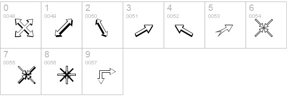Arrows (outline) details - Free Fonts at FontZone.net