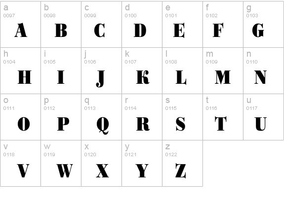 a_BodoniOrtoTitulNr Black details - Free Fonts at FontZone.net