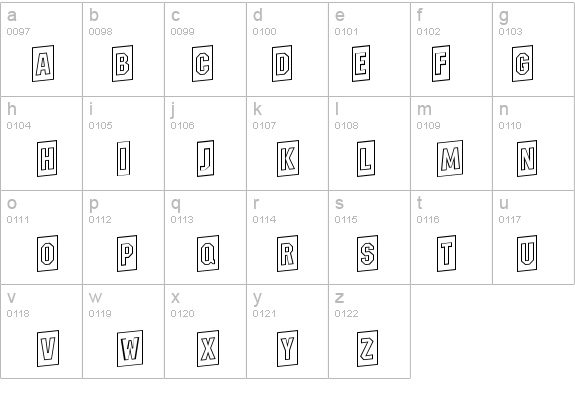 a_MeccanoCameoOutlineUp details - Free Fonts at FontZone.net