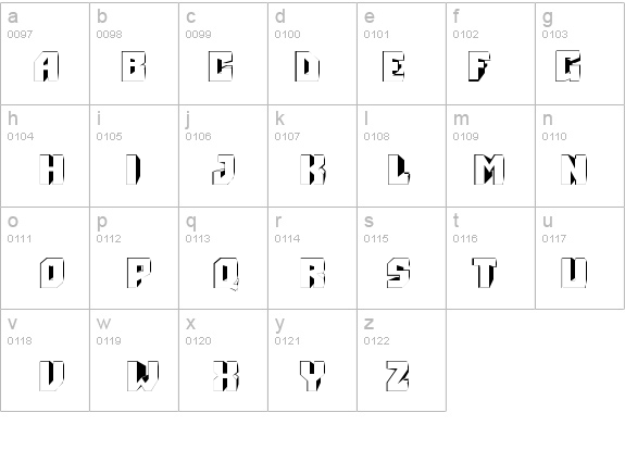 a_Simpler3DCuted details - Free Fonts at FontZone.net