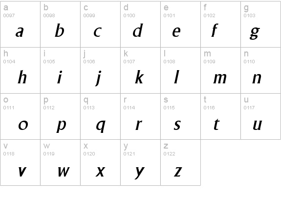 Alberta Italic details - Free Fonts at FontZone.net