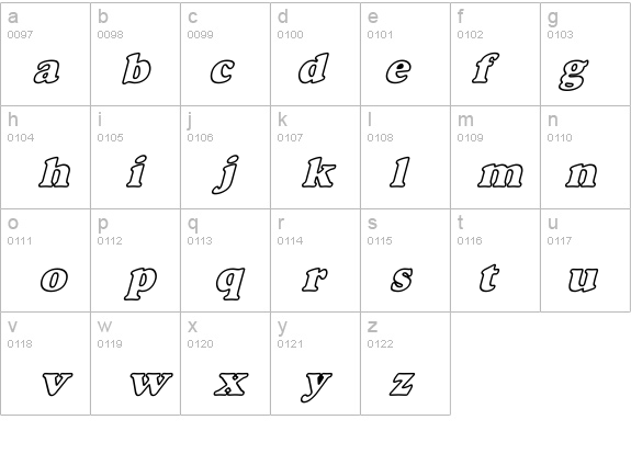 Alexuss Heavy Hollow W_BI details - Free Fonts at FontZone.net