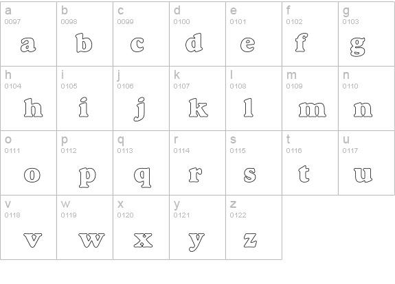 Alexuss Heavy Hollow details - Free Fonts at FontZone.net