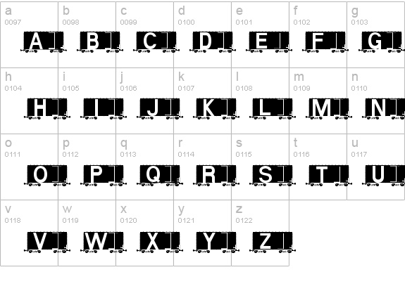 AlphabetTrainBoxcar details - Free Fonts at FontZone.net