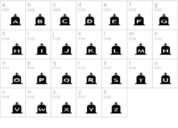 AlphaShapes gravestones 3 details - Free Fonts at FontZone.net