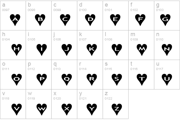 AlphaShapes hearts details - Free Fonts at FontZone.net