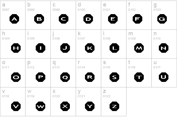 AlphaShapes octagons details - Free Fonts at FontZone.net