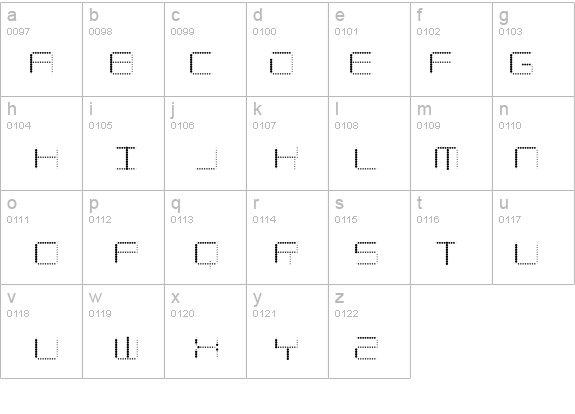 Amaya Technical Dots Regular details - Free Fonts at FontZone.net