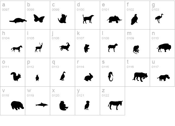 Animals details - Free Fonts at FontZone.net