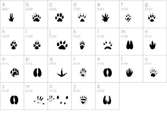 AnimalTracks details - Free Fonts at FontZone.net