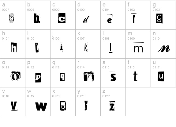 Anonymous Clippings details - Free Fonts at FontZone.net