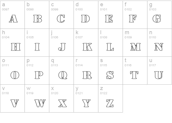 Army Hollow Wide details - Free Fonts at FontZone.net