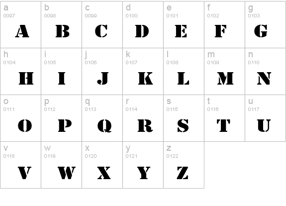 Army Wide details - Free Fonts at FontZone.net