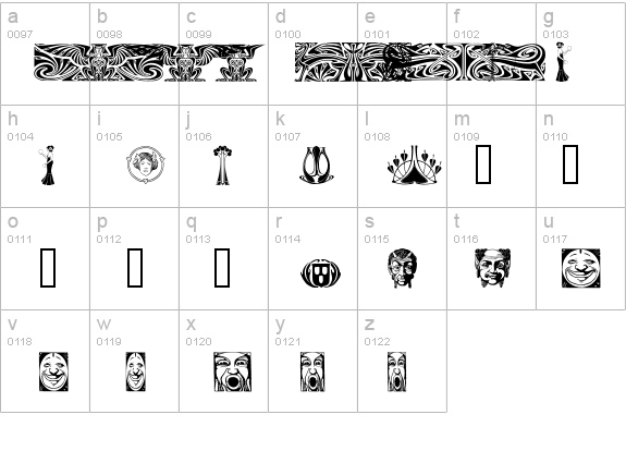 Art Noveau Headers details - Free Fonts at FontZone.net