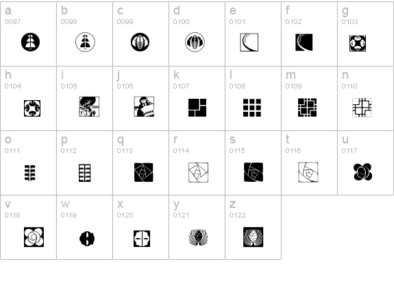 Arts & Crafts Dingbats details - Free Fonts at FontZone.net