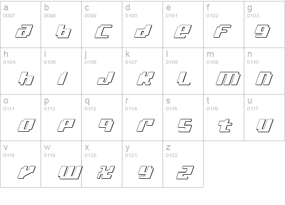 bad-robot-3d-italic details - Free Fonts at FontZone.net