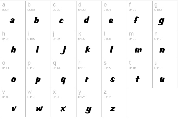 Big Nib-Extended Italic details - Free Fonts at FontZone.net