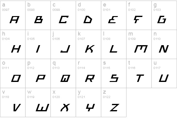 Bionic Type Expanded Italic details - Free Fonts at FontZone.net