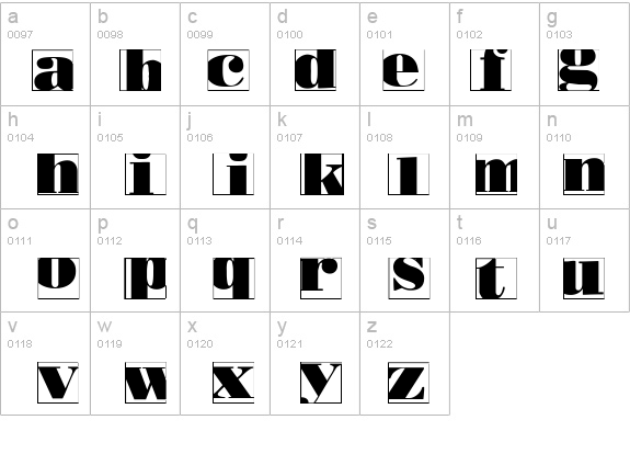 BodoblackSquaresInvers details - Free Fonts at FontZone.net