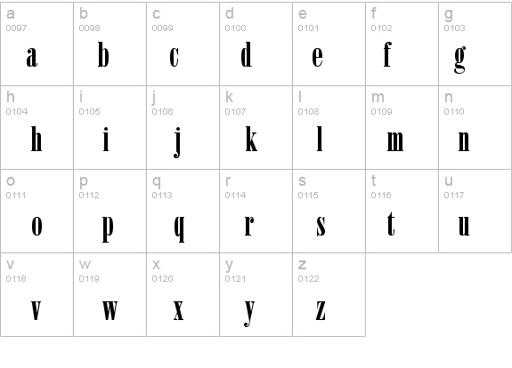 Bodoni Compressed T. details - Free Fonts at FontZone.net