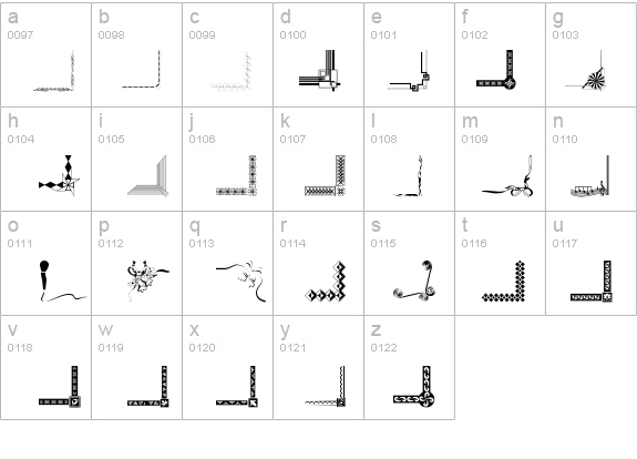 Border Corners details - Free Fonts at FontZone.net