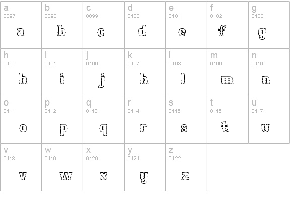 Bosox Outline details - Free Fonts at FontZone.net