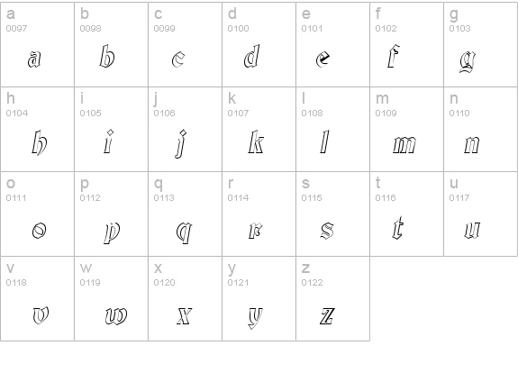 Brandywine-Hollow-Condensed Italic details - Free Fonts at FontZone.net