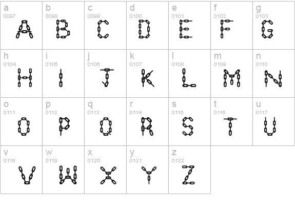 Chain Letters details - Free Fonts at FontZone.net