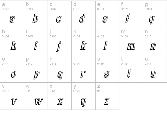 Covington Shadow Italic details - Free Fonts at FontZone.net