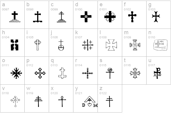 Crosses details - Free Fonts at FontZone.net