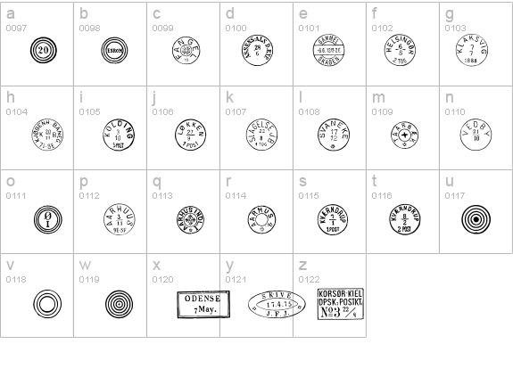 Danish Postal Markings details - Free Fonts at FontZone.net