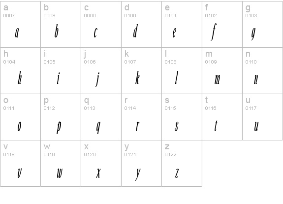 Echelon Condensed Italic details - Free Fonts at FontZone.net