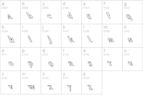 Exotic Bold Hollow Lefty details - Free Fonts at FontZone.net