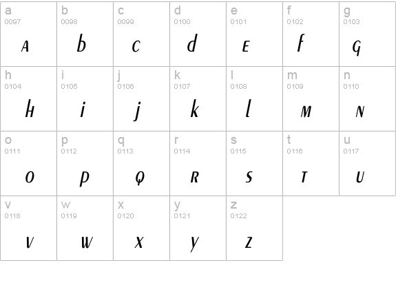 Exotic-Demi Cn Italic details - Free Fonts at FontZone.net