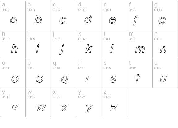 Florencesans Outline Italic details - Free Fonts at FontZone.net