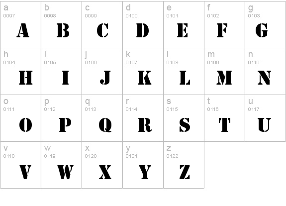 GI Stencil Normal details - Free Fonts at FontZone.net