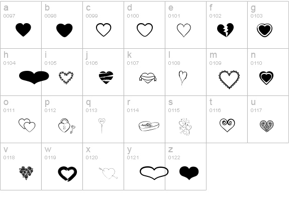 heARTs details - Free Fonts at FontZone.net