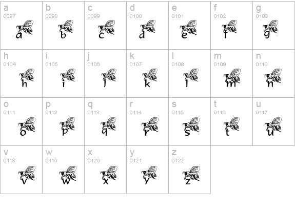 Helpful Hunny Bee details - Free Fonts at FontZone.net