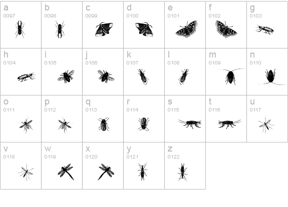 insects one details - Free Fonts at FontZone.net