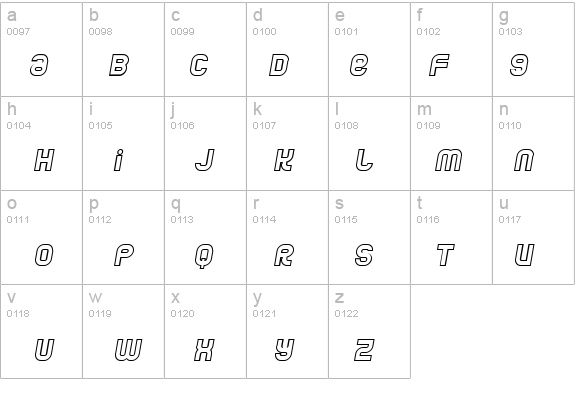 Jumbo Outline Italic details - Free Fonts at FontZone.net