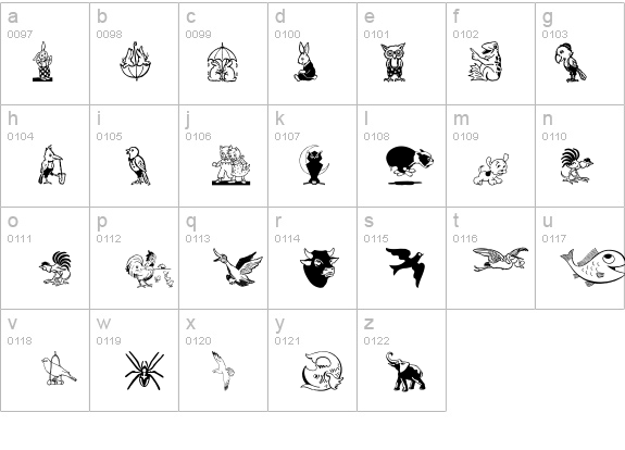 Karen Helenes Dingbats details - Free Fonts at FontZone.net