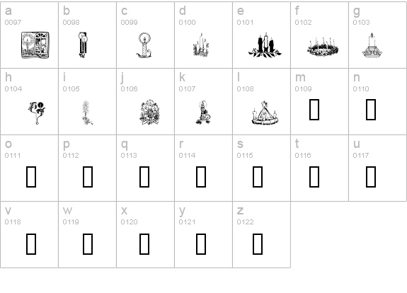 KR Christmas Candles details - Free Fonts at FontZone.net